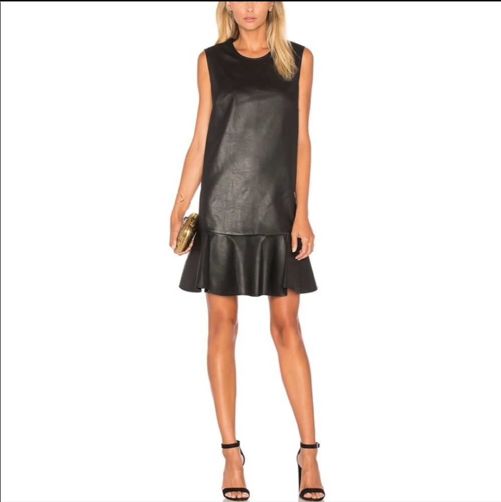 BCBG Black Faux Leather Dress